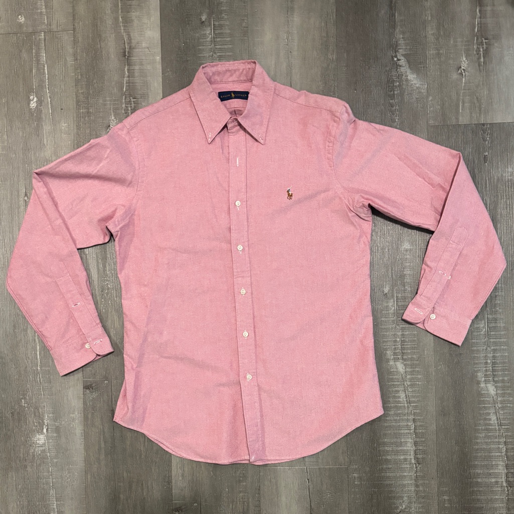 Men's Pink Oxford Polo By Ralph Lauren Shirt